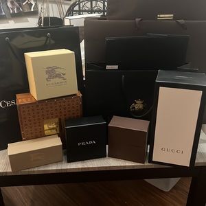 Designer Shopping Bags & Boxes Lot